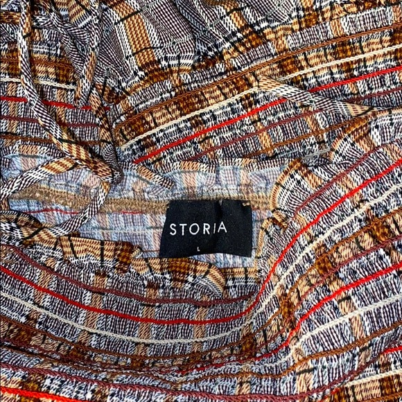 Storia Plaid Smocked Ruffle Tube Mini Dress - Picture 7 of 14